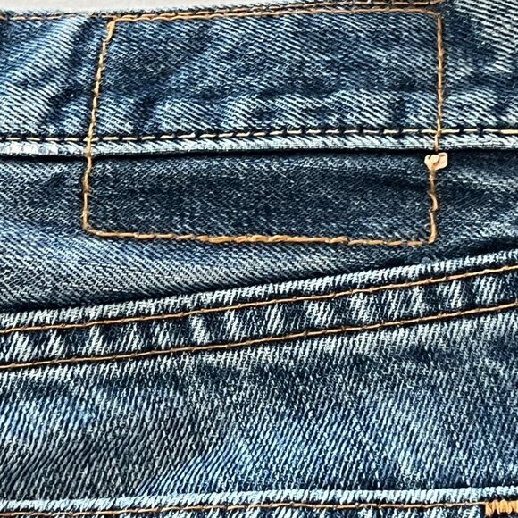 Abercrombie Fitch Jeans Mens 34x32 Blue Skinny Button Fly Denim Pants Modified - Picture 4 of 12